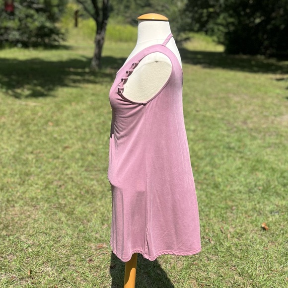 Tresics Luxe Pink Lace Up Tank Top Style Mini Dress Size S/P - Picture 2 of 7